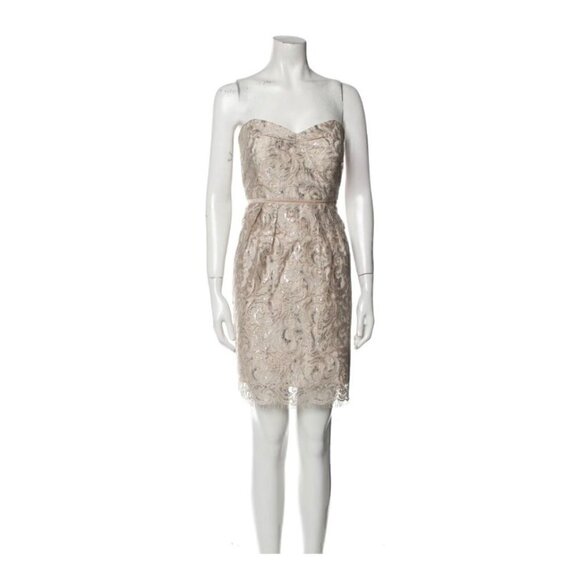 Jenny Yoo Collection Gold Lace Strapless Formal Dress (Size M) - Picture 1 of 10